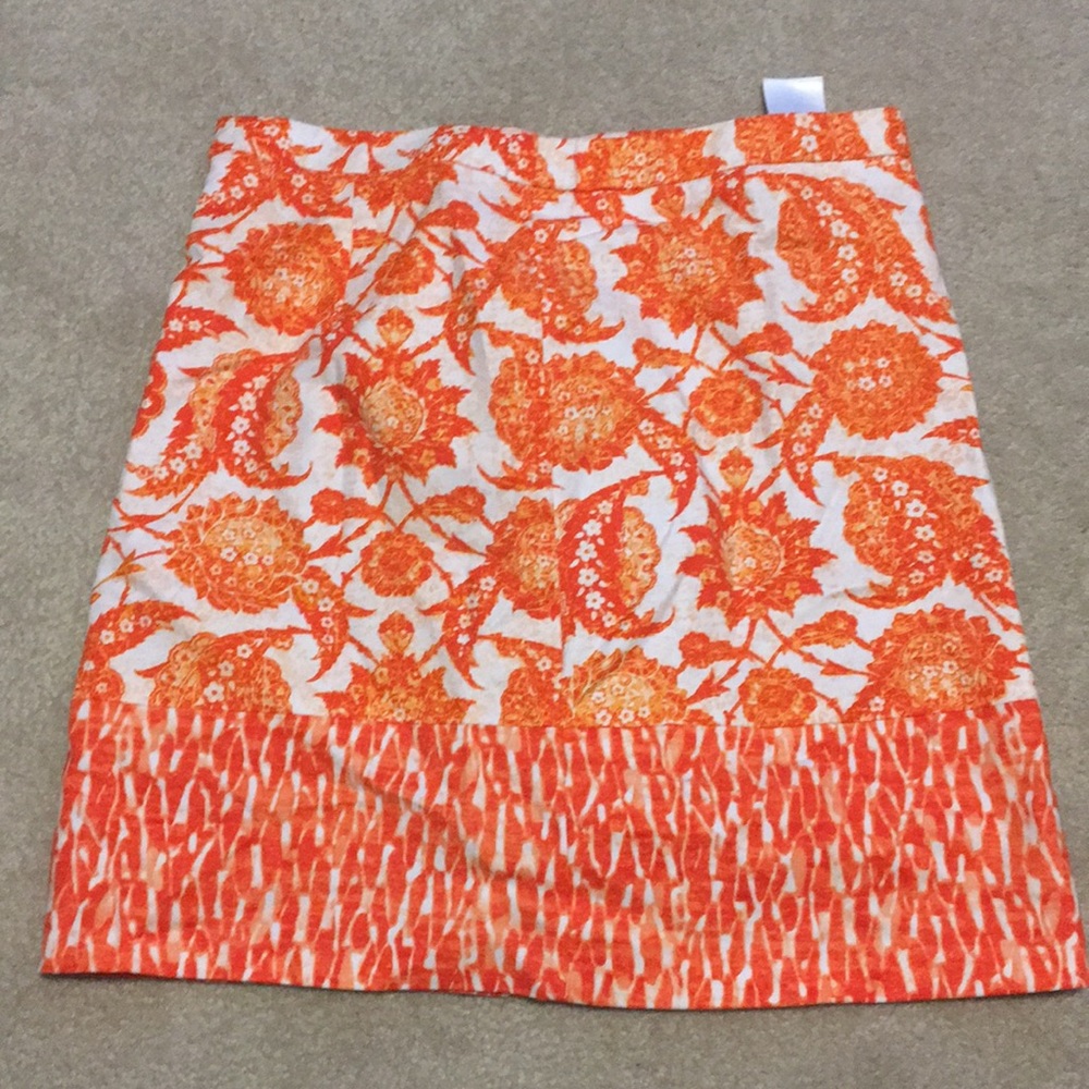 Micheal Kors Orange Patterned Skirt